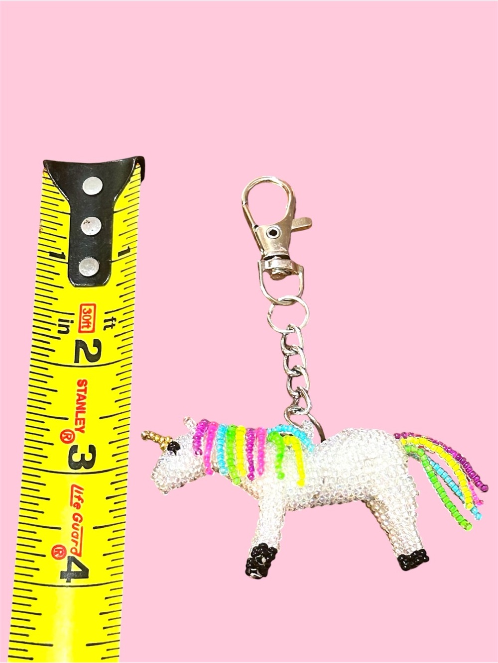 GrandmaMia 3D Unicorn Bag Charm Miyuki Glass Seed Beads Handmade - Picture 3 of 10